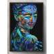 Quadro Decorativo Abstrato Mulher Pintura Neon