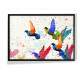 Quadro Decorativo Abstrato P�ssaros Aquarela