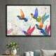 Quadro Decorativo Abstrato P�ssaros Aquarela