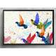 Quadro Decorativo Abstrato P�ssaros Aquarela