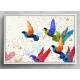 Quadro Decorativo Abstrato P�ssaros Aquarela
