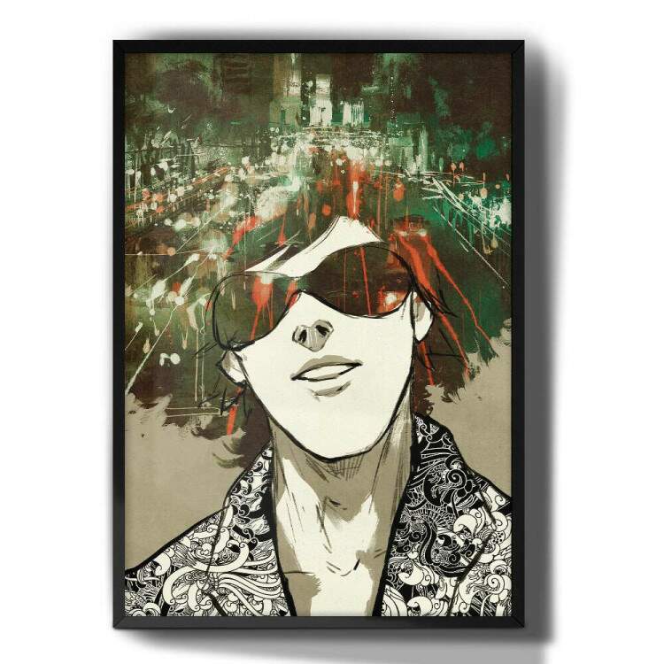 Quadro Decorativo Abstrato Homem Cabelo de Cidade