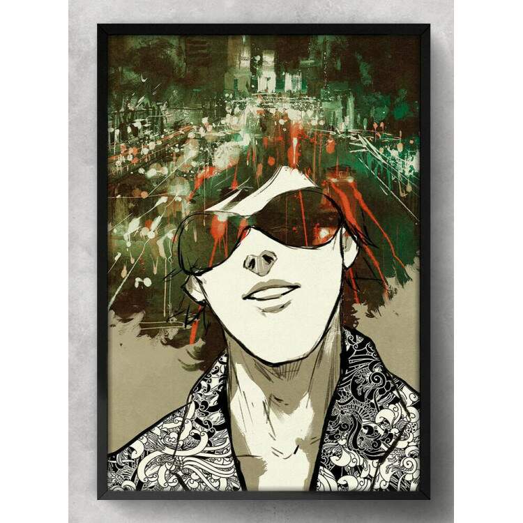 Quadro Decorativo Abstrato Homem Cabelo de Cidade