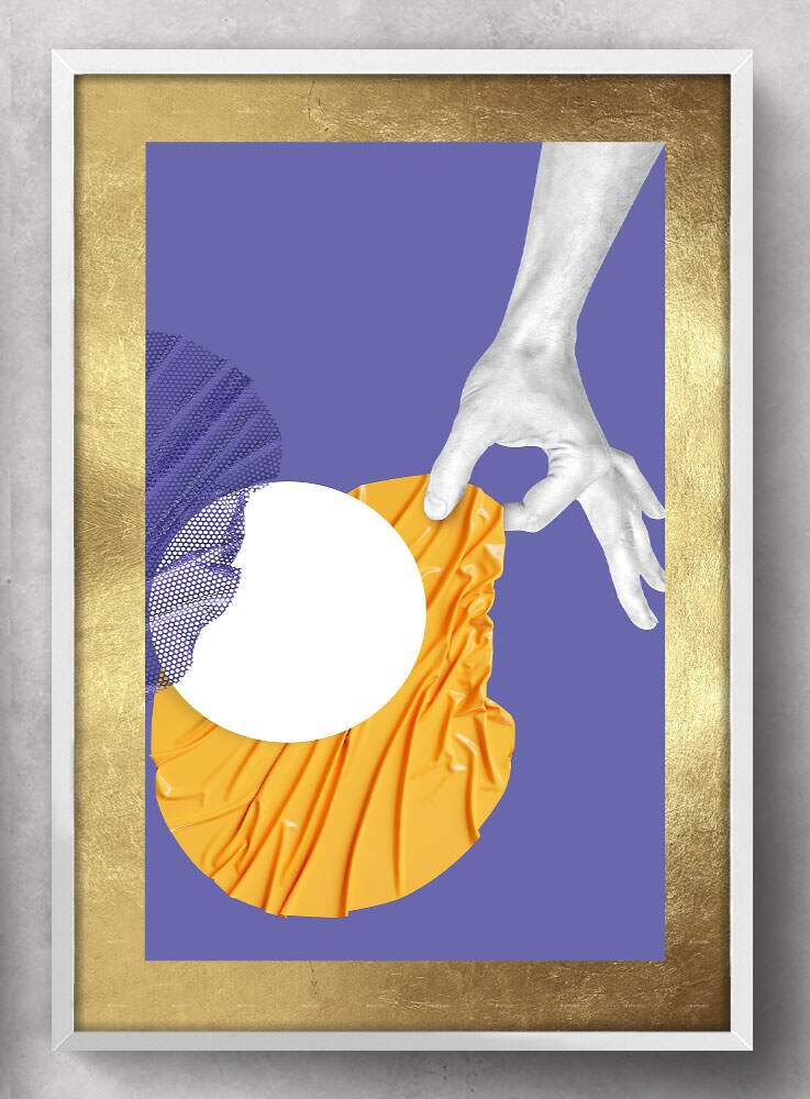 Quadro Decorativo Abstrato M�o Minimalista