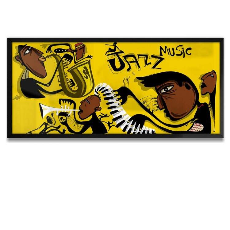 Quadro Decorativo Slim Abstrato Jazz Music