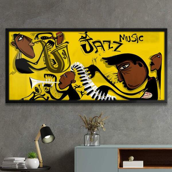 Quadro Decorativo Slim Abstrato Jazz Music