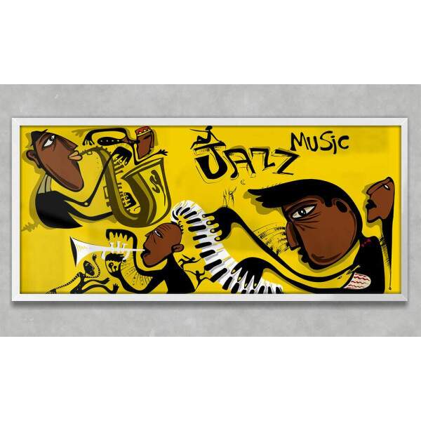 Quadro Decorativo Slim Abstrato Jazz Music