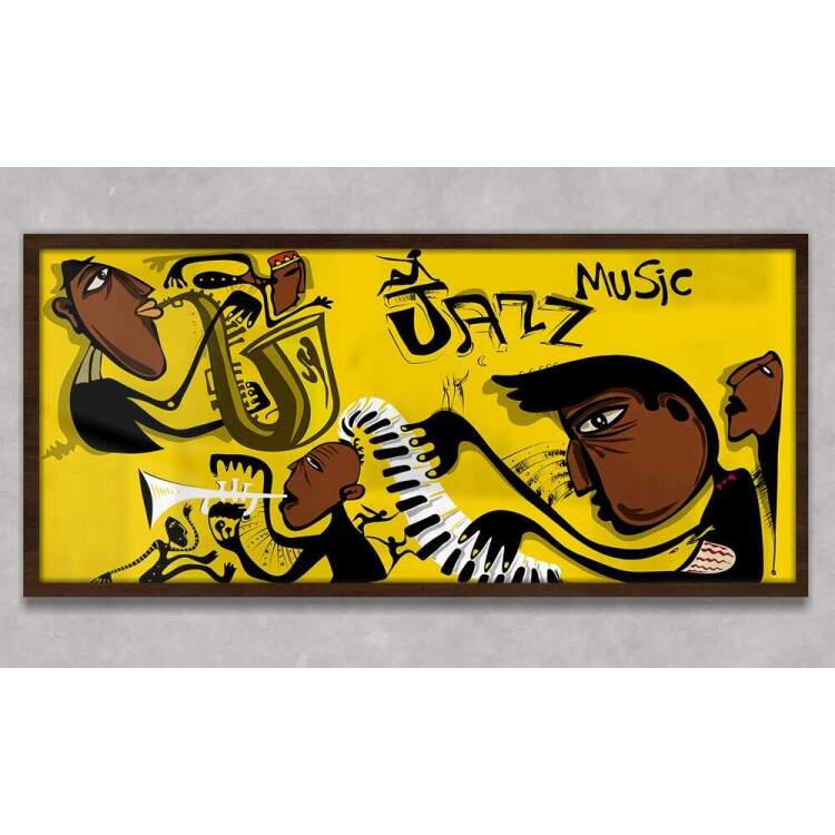 Quadro Decorativo Slim Abstrato Jazz Music