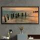 Quadro Decorativo Slim Abstrato Por do Sol no Mar