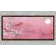 Quadro Decorativo Slim Abstrato Montanhas Flor e Lua