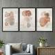 Kit 3 Quadros Decorativos Minimalista Marrom