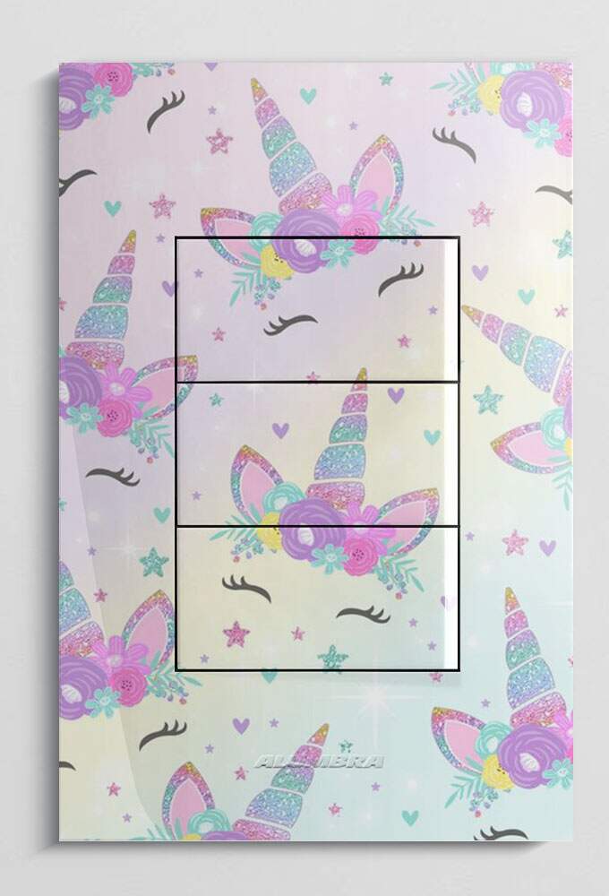 Interruptor Impresso Unic�rnios Coloridos