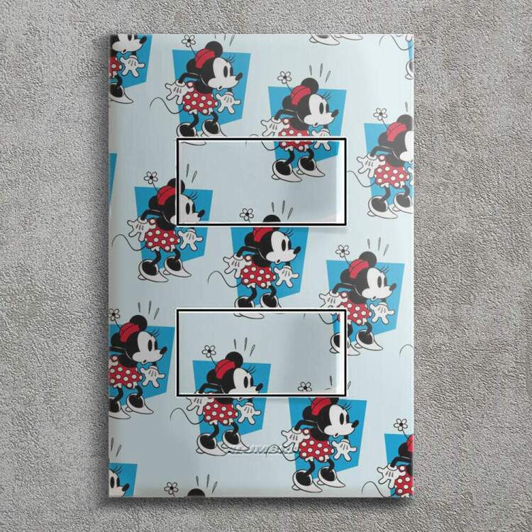 Interruptor Impresso Minnie Fundo Azul