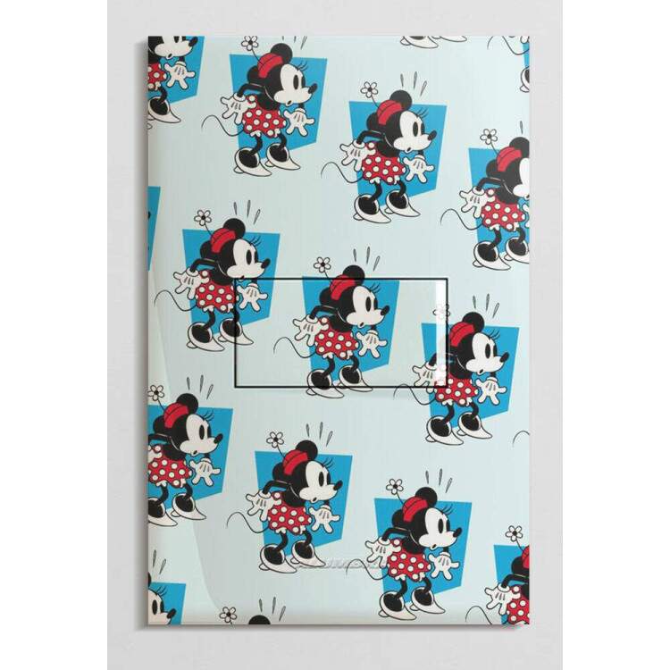Interruptor Impresso Minnie Fundo Azul