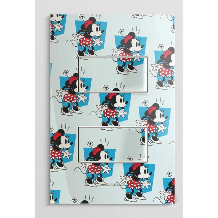 Interruptor Impresso Minnie Fundo Azul