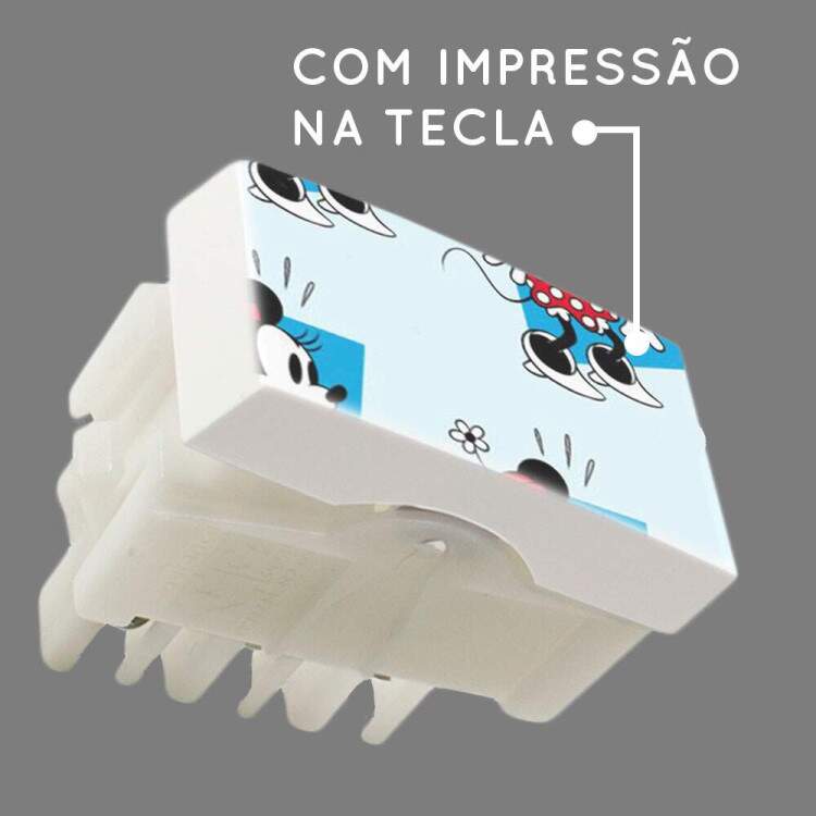 Interruptor Impresso Minnie Fundo Azul