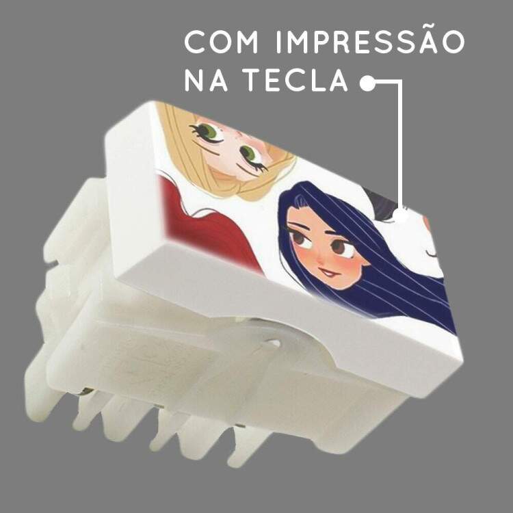 Interruptor Impresso Rosto das Princesas