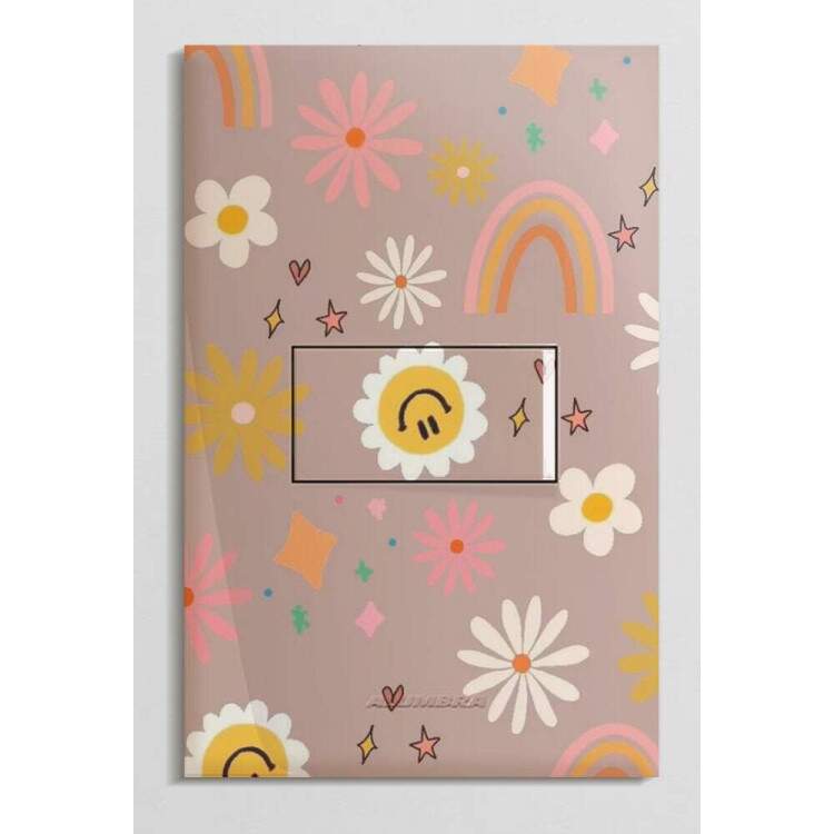 Interruptor Impresso Floral Fundo Marrom