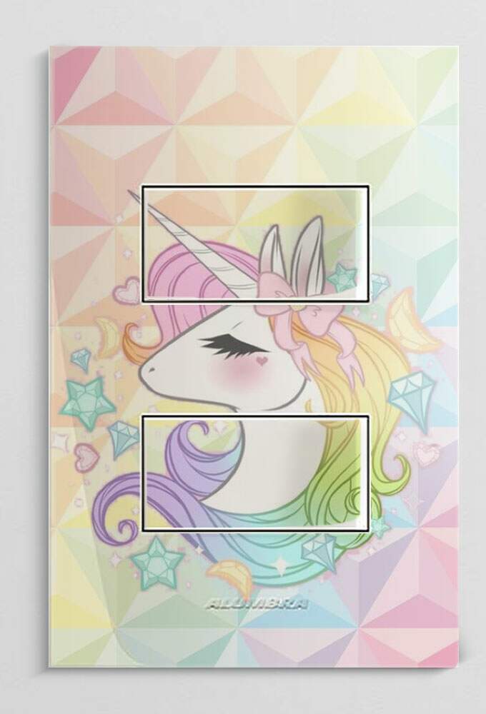 Interruptor Impresso Unic�rnio com Fundo Colorido