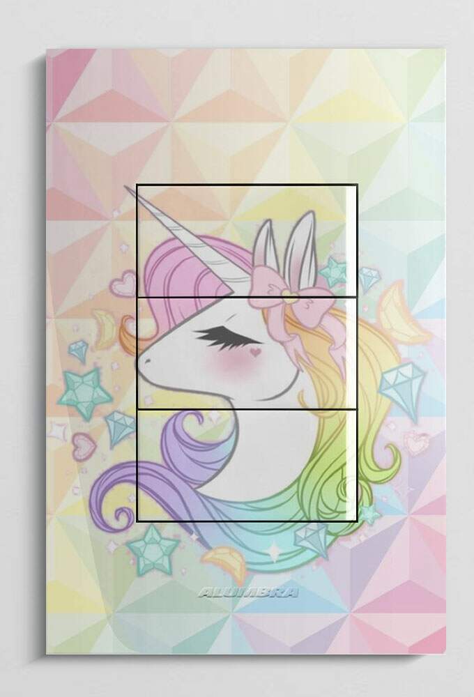 Interruptor Impresso Unic�rnio com Fundo Colorido