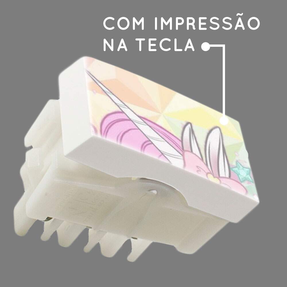 Interruptor Impresso Unic�rnio com Fundo Colorido