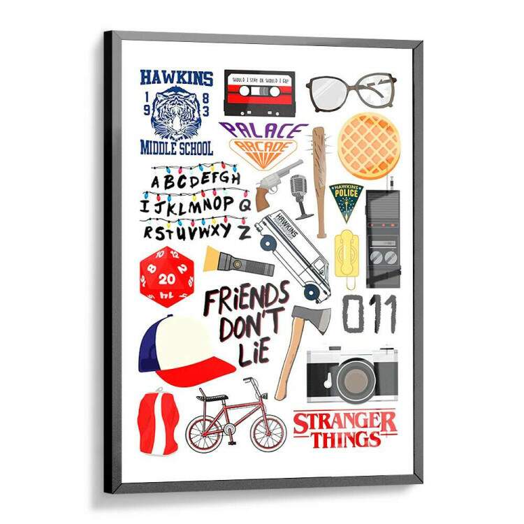 Quadro Decorativo Stranger Things Elementos Importantes