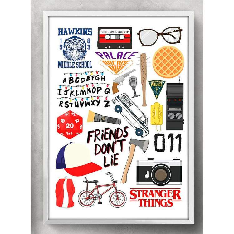 Quadro Decorativo Stranger Things Elementos Importantes