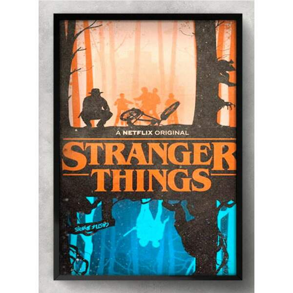 Quadro Decorativo Stranger Things Lado Normal e Lado Invertido