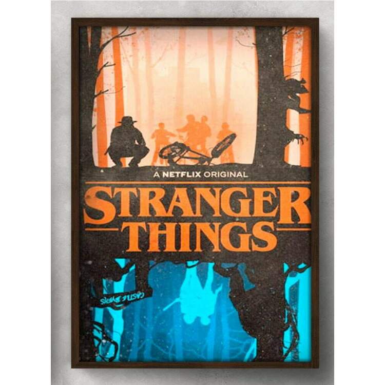 Quadro Decorativo Stranger Things Lado Normal e Lado Invertido