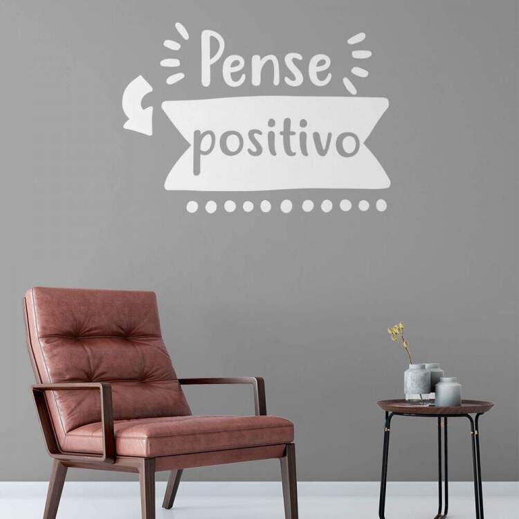 Adesivo de Parede Frase Pense Positivo
