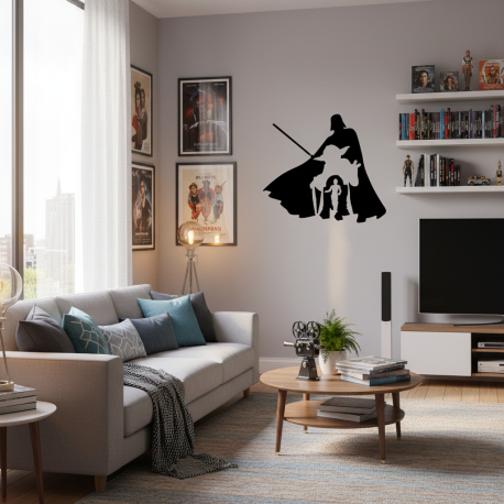 Adesivo de Parede Silhueta de Personagens Star Wars