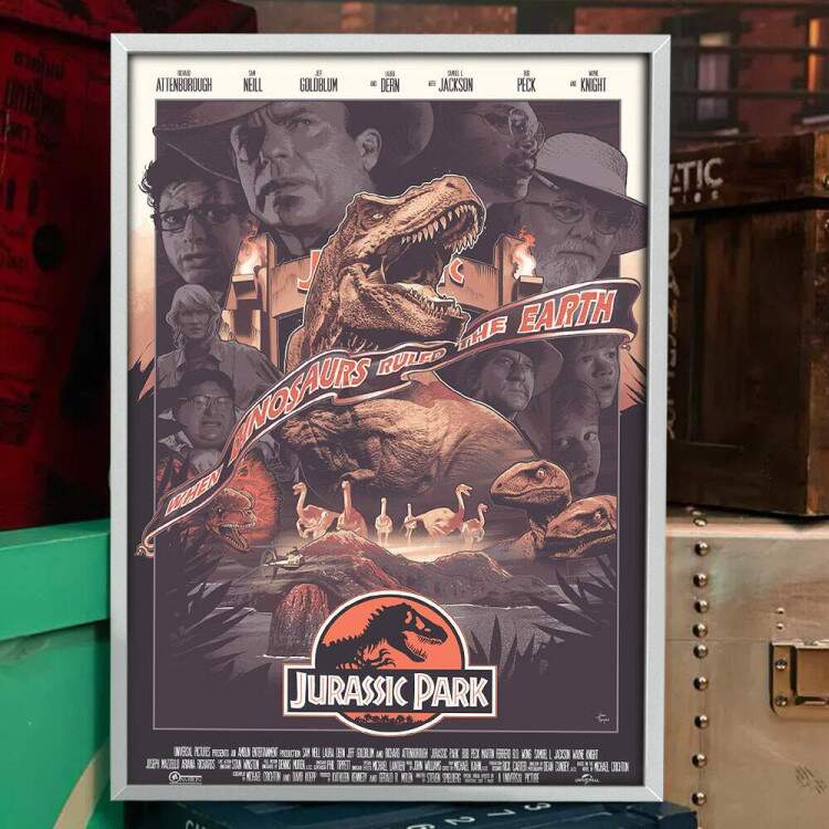 Quadro Decorativo Geek Capa Jurassic Park