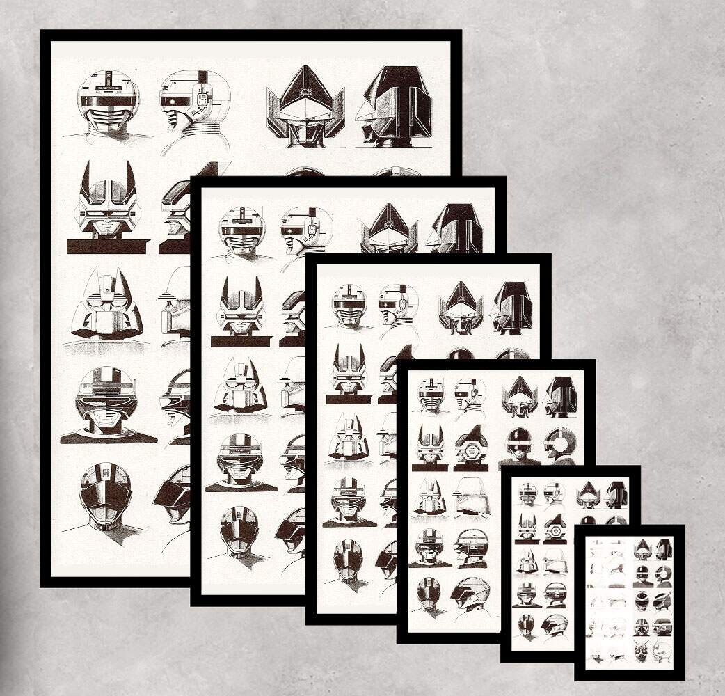 Quadro Decorativo Geek Capacetes Power Rangers