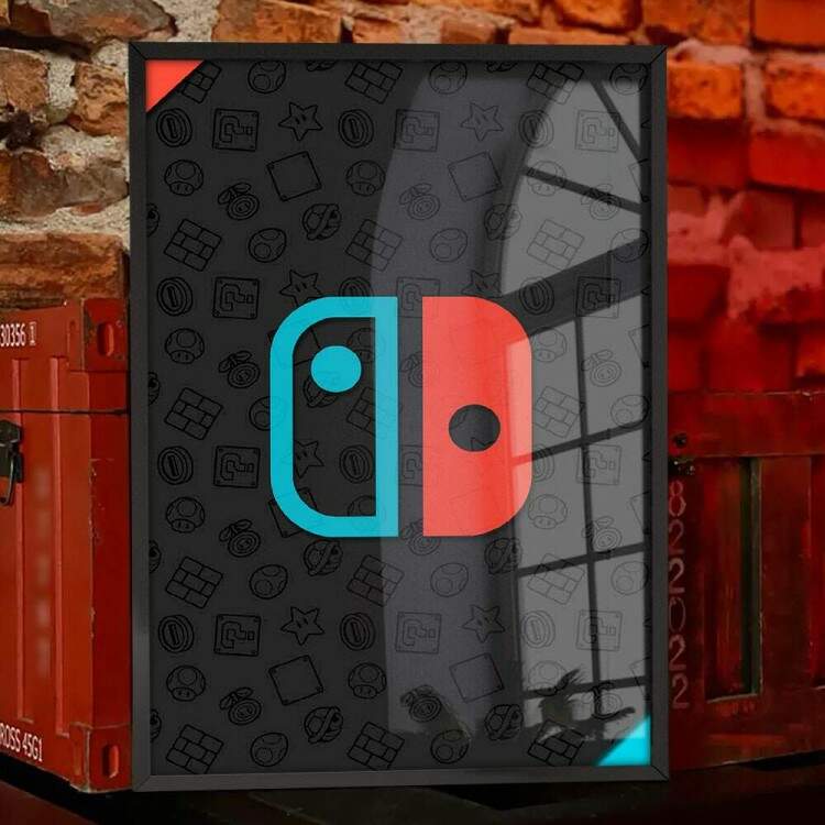 Quadro Decorativo Geek Smbolo Nintendo