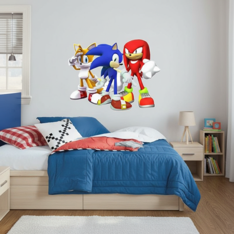 Adesivo de Parede Sonic Tails e Knukles 3