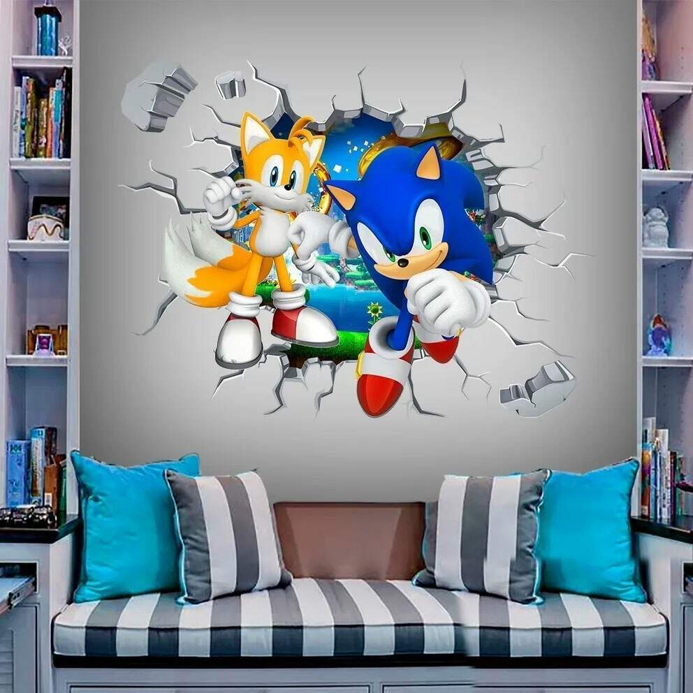 Adesivo de Parede Buraco Falso Branco Sonic Mod 5