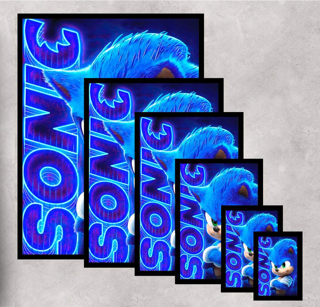 Quadro Decorativo Geek Sonic Neon