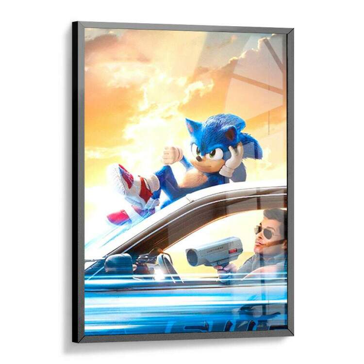 Quadro Decorativo Geek Sonic no Carro