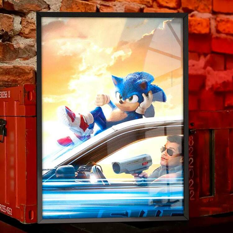 Quadro Decorativo Geek Sonic no Carro