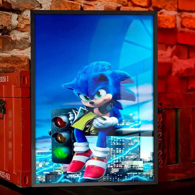 Quadro Decorativo Geek Sonic no Semforo