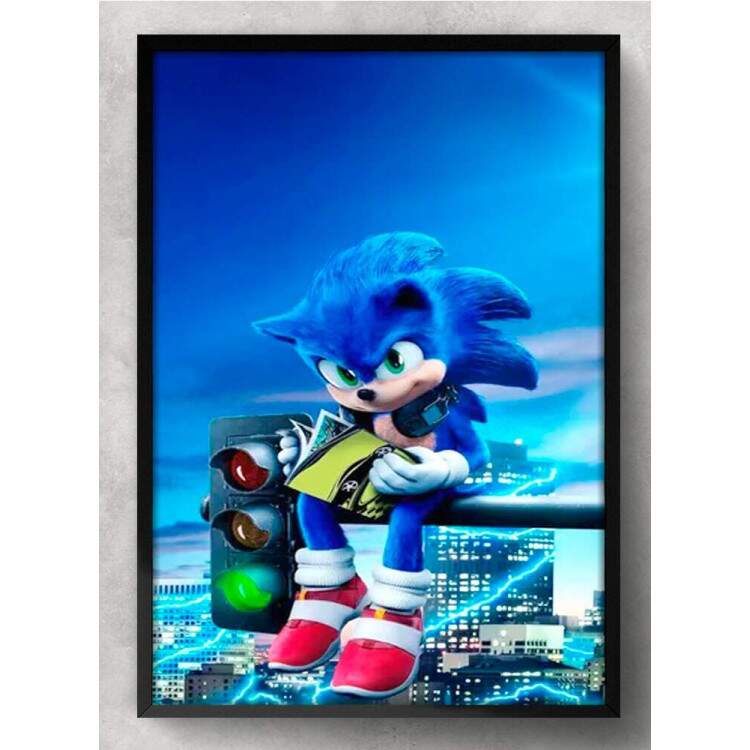 Quadro Decorativo Geek Sonic no Semforo