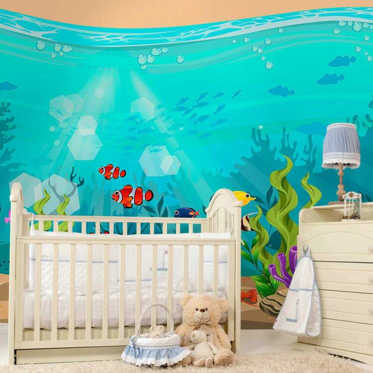 Papel de Parede Peixes Nadando no Mar Mod 02 MP