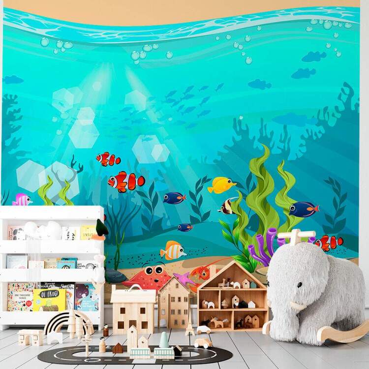Papel de Parede Peixes Nadando no Mar Mod 02 MP