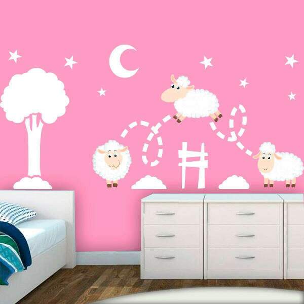 Adesivo de Parede Infantil Contando Carneirinhos