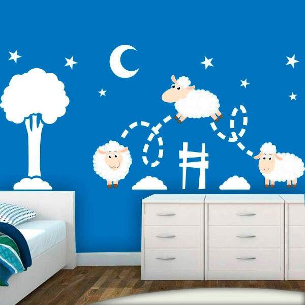 Adesivo de Parede Infantil Contando Carneirinhos