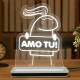 Lumin�ria de Led e Acr�lico Flork Eu te Amo