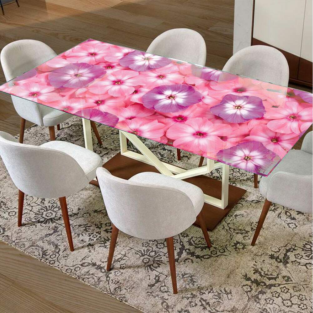 Adesivo de mesa flores rosas e lilas MP - Decoração Floral Exclusiva