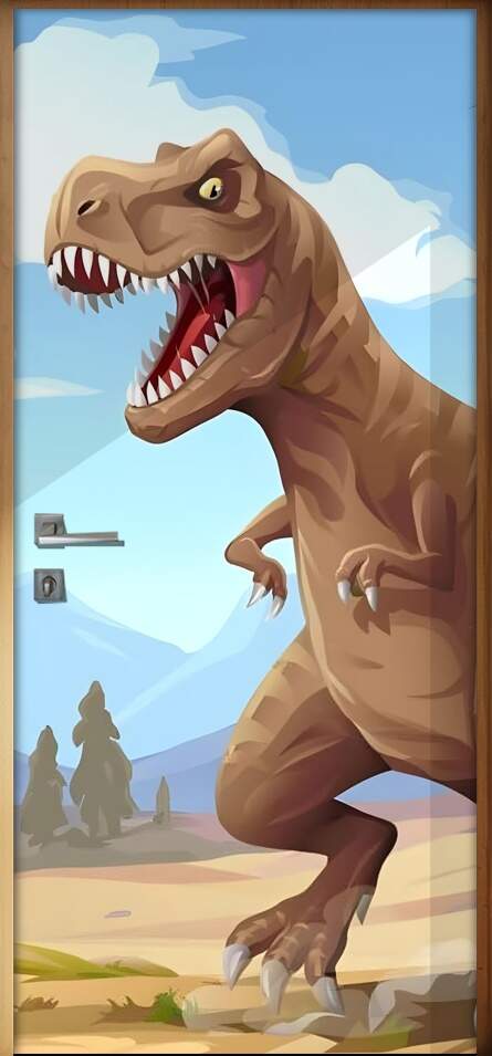 Adesivo Para Porta Dinossauro Rex