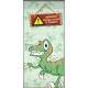 Adesivo Para Porta Verde Dinossauro Madeira
