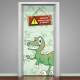 Adesivo Para Porta Verde Dinossauro Madeira